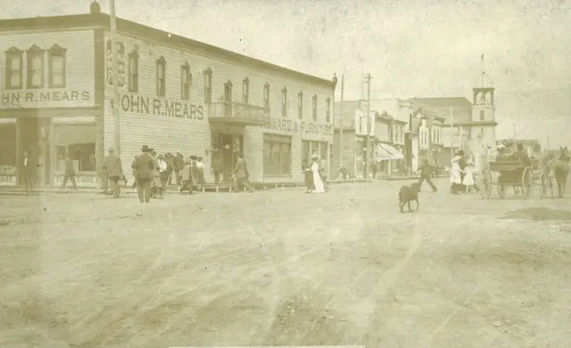 Main Street with John R. Mears hardware and furniture store